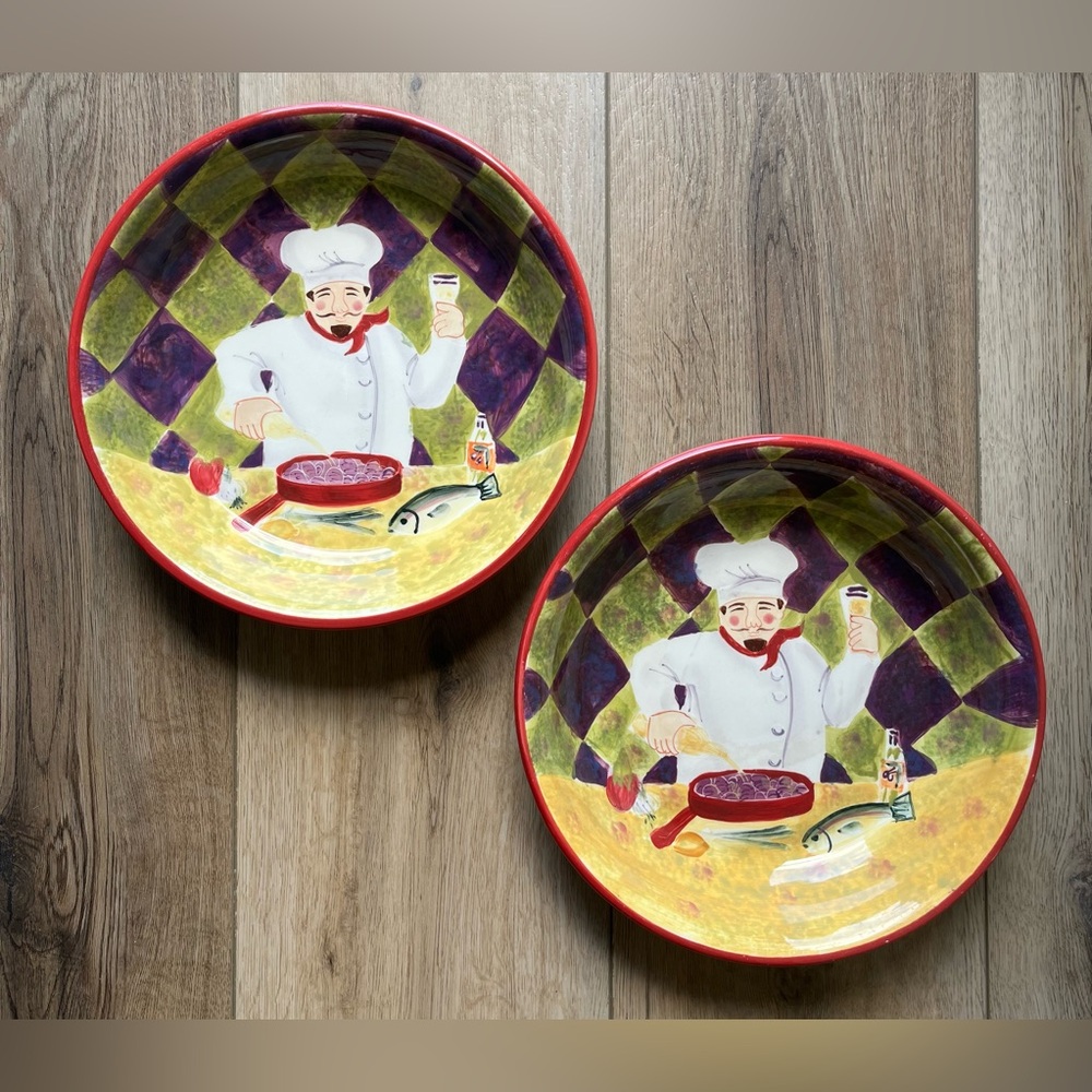 CERTIFIED INTERNATIONAL Chef Design Decorative Individual Pasta 🍝 Bowls